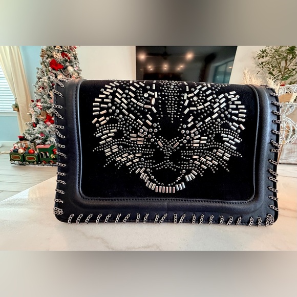 Topshop Studded Chain Shoulder Bag – Suede Front Flap – EUC - Picture 14 of 17